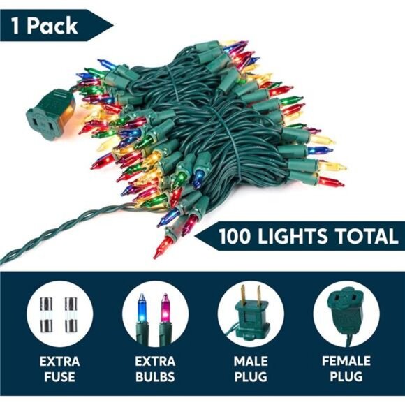 Christmas Lights Outdoor,21.4FT Multicolor Christmas Tree Lights Outside - Picture 2 of 8